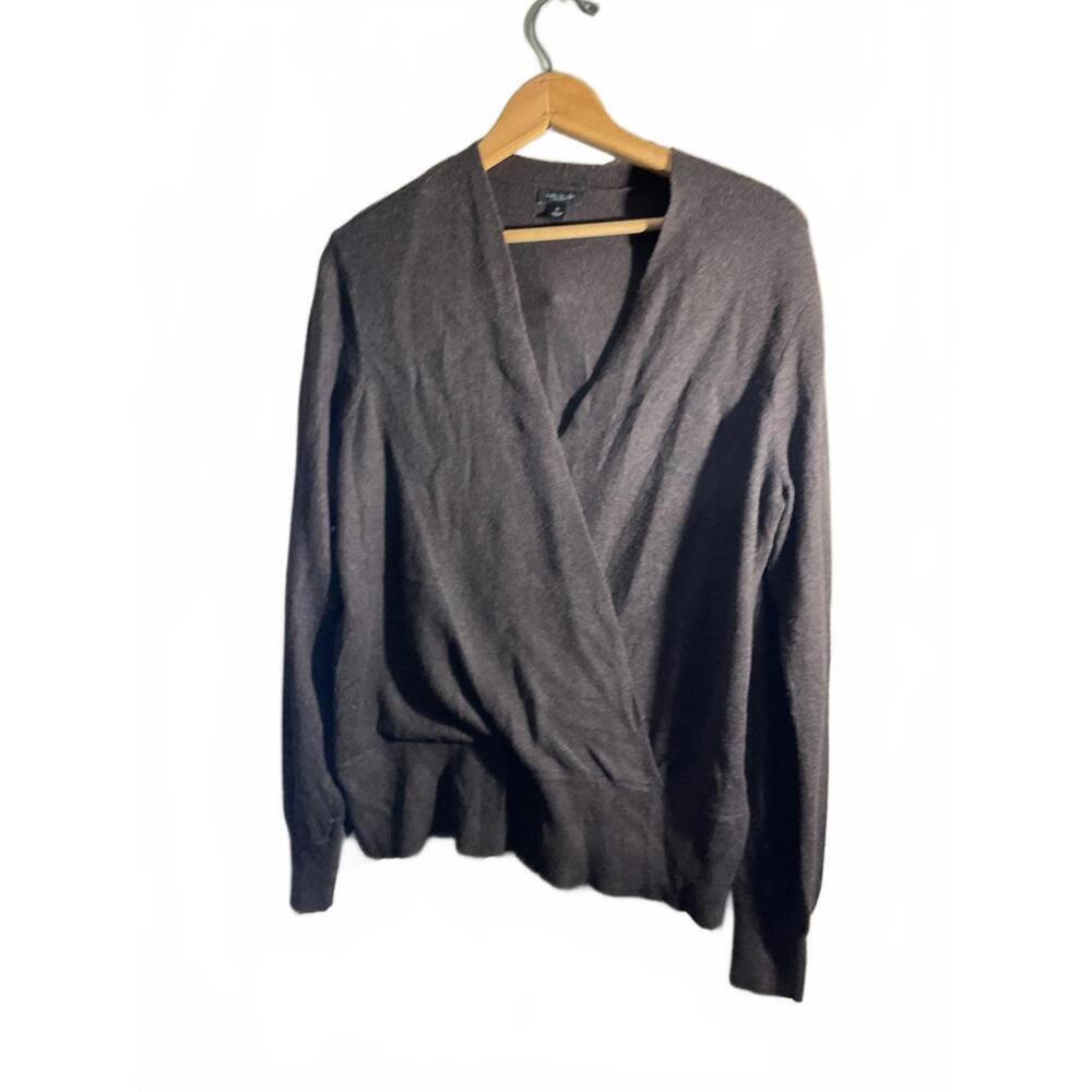 Ann Taylor Women's Charcoal Gray Wrap Sweater XL